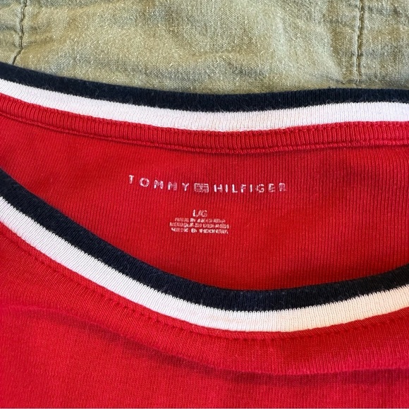 Tommy Hilfiger | women's large Red Short Sleeve Tee with white and navy trim - Picture 3 of 6